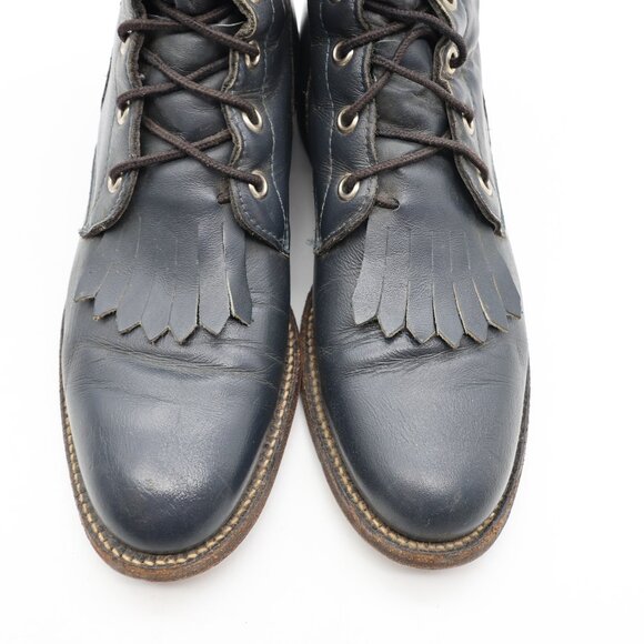 Justin Kiltie Ropers Drak Gray Leather Boots Women's Size 8 A Lace Up USA L504 - Picture 9 of 9